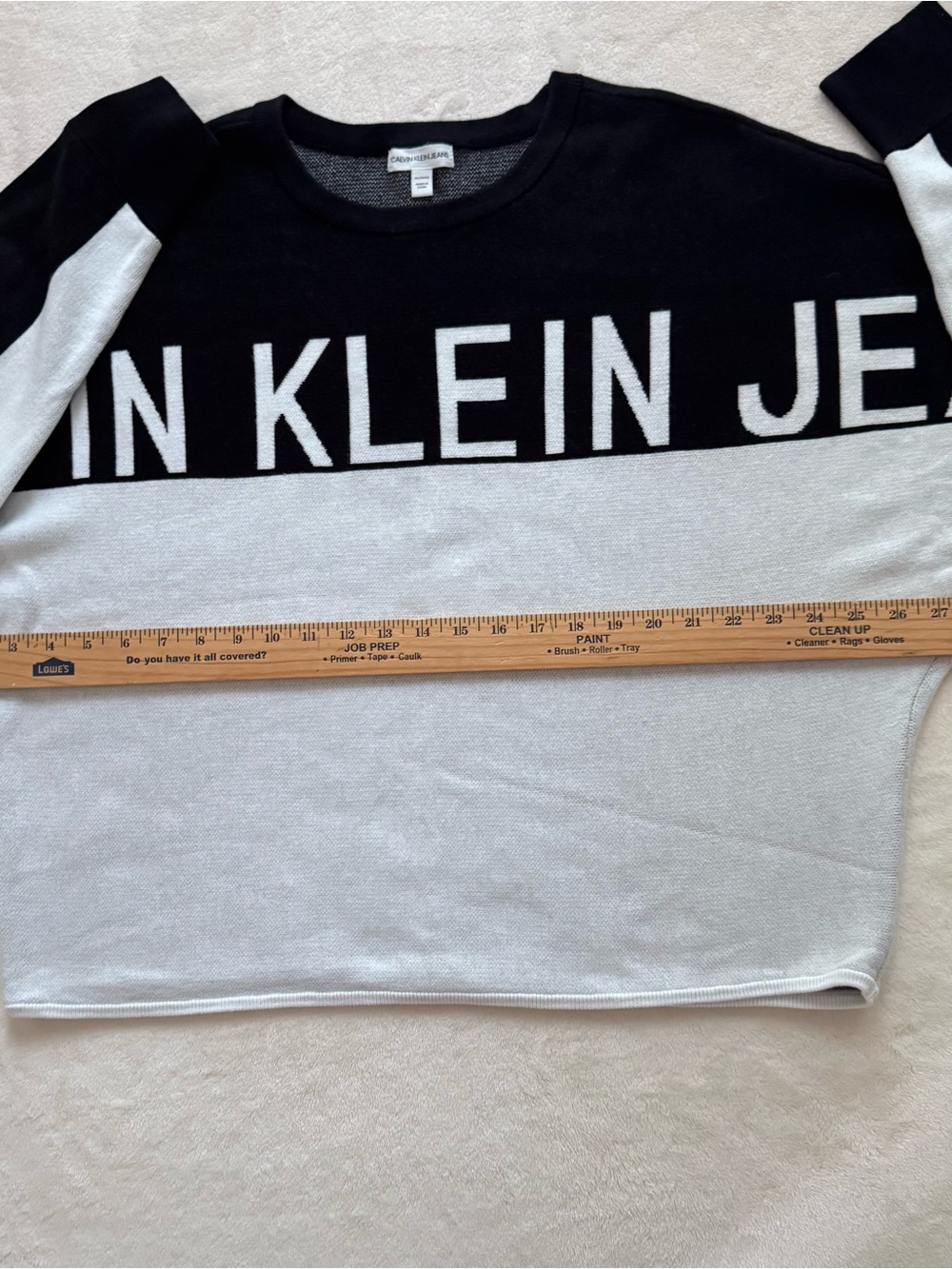 Calvin Klein Jeans Black & White Logo Colorblock Crewneck